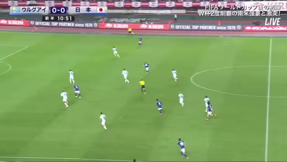 罗本附体❗️松木玖生远射破门，日本队1-0领先乌拉圭